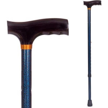 HEALTHSMART DMI Lightweight Aluminum Adjustable Walking Cane with Derby-Top Handle for Men and Women, Blue Ice 502-1351-9913